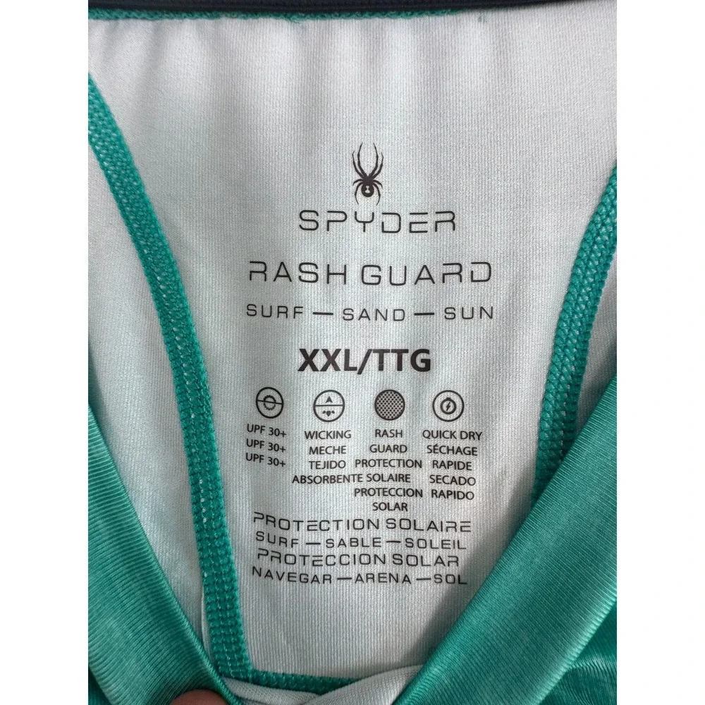 Spyder Men's XXL Rash Guard Surf‎ Sand Sun Long Sleeve UPF 30+ Wicking Quick Dry